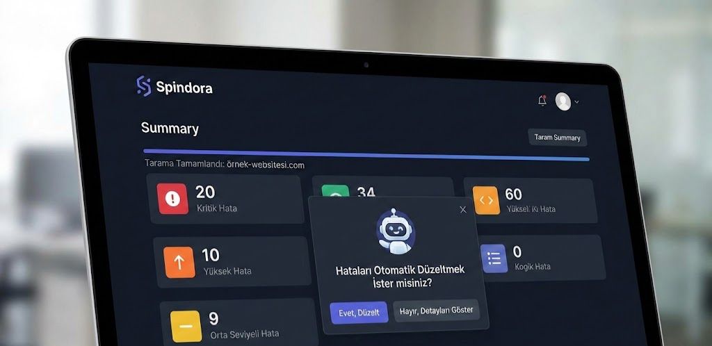 Spindora Otomatik SEO Düzeltici - Script Injector ile meta tag, schema markup ve SEO hatalarını otomatik düzeltin